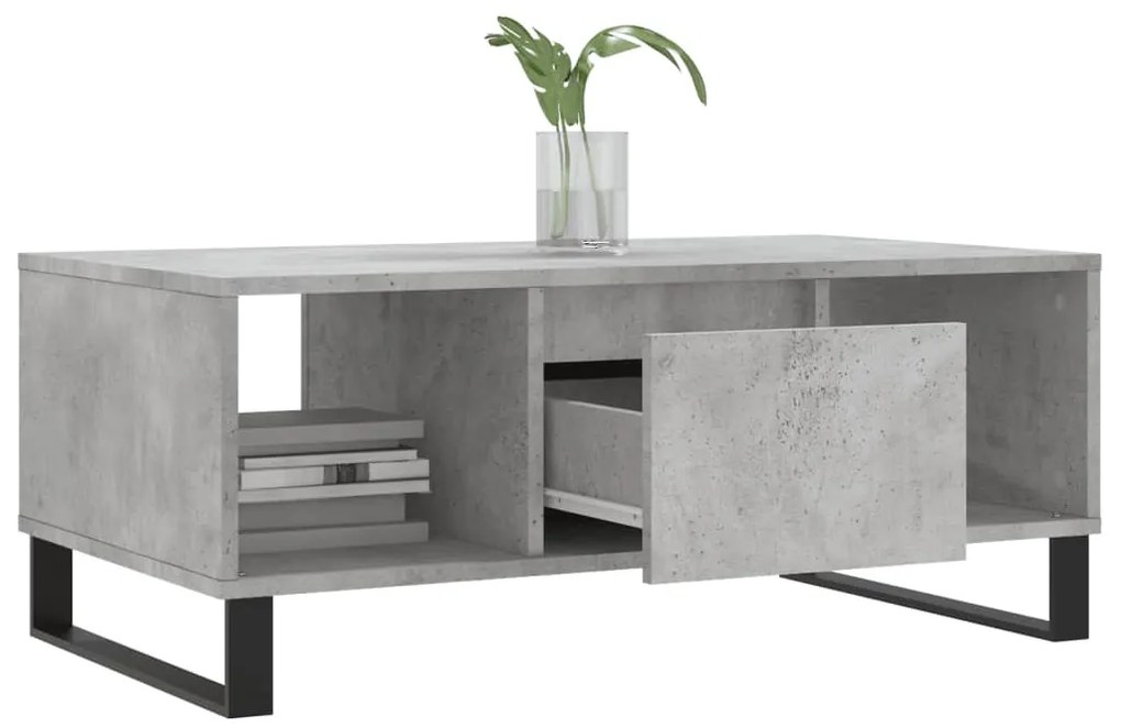 Mesa de centro 90x50x36,5 cm derivados madeira cinzento cimento