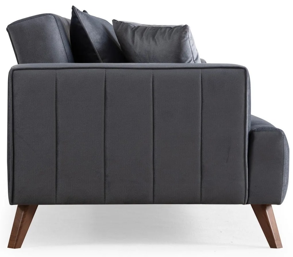 Sofá de 3 Lugares Buhara – Cinzento Escuro – 100x78x220 cm