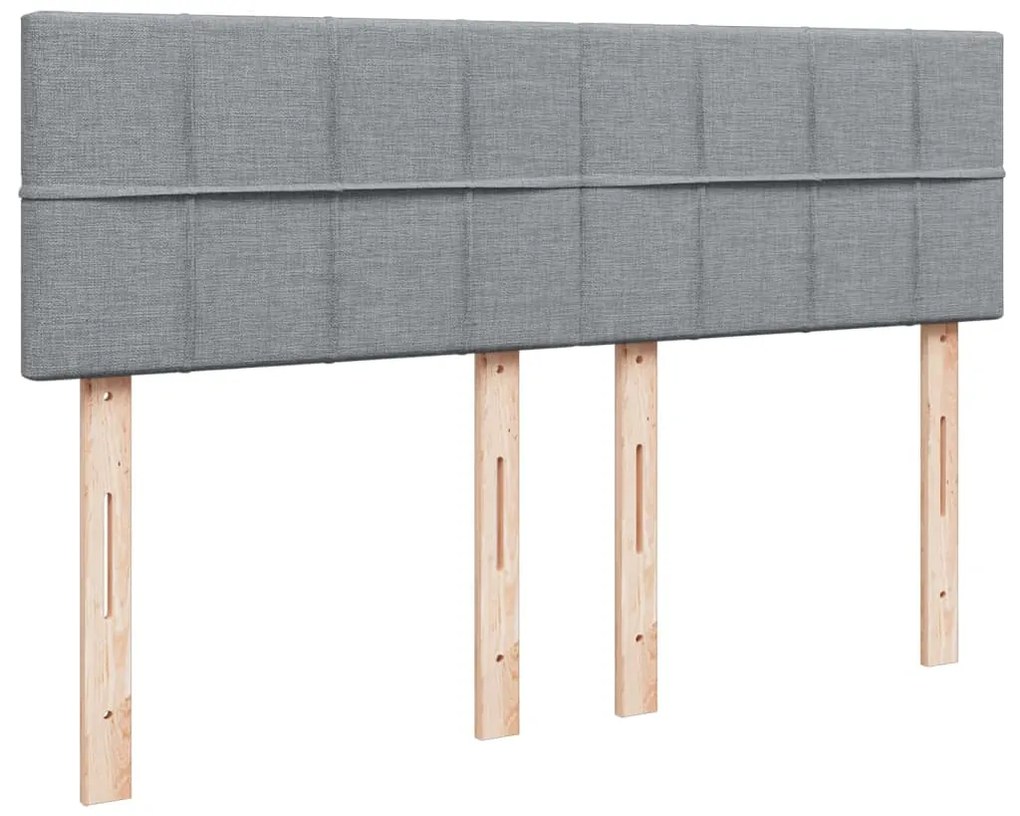 Cama com molas/colchão 140x190 cm tecido cinzento-claro