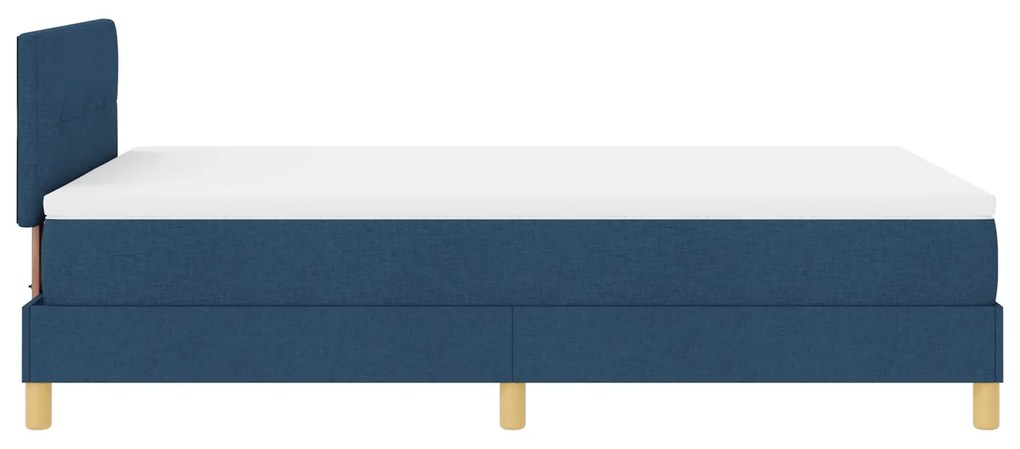 Cama Box Spring com Colchão Azul 120x200 cm Tecido