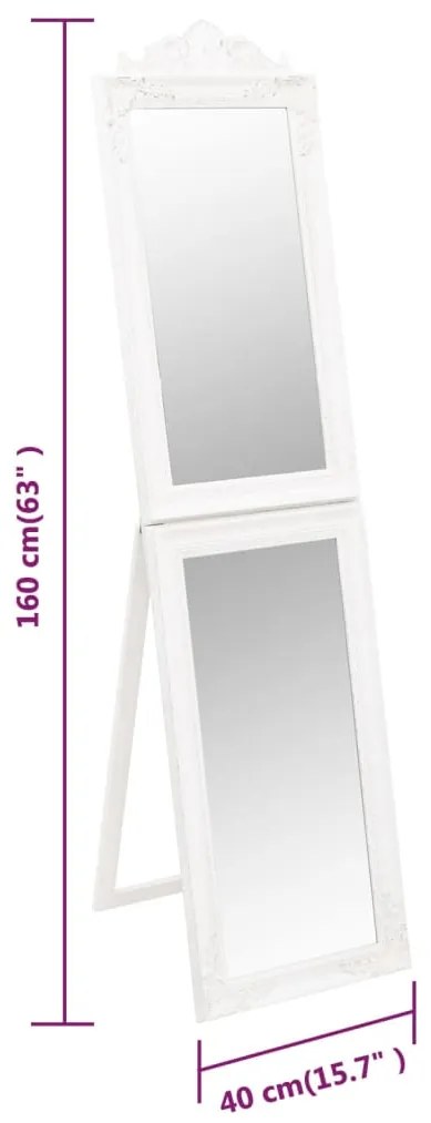 Espelho de pé 40x160 cm branco