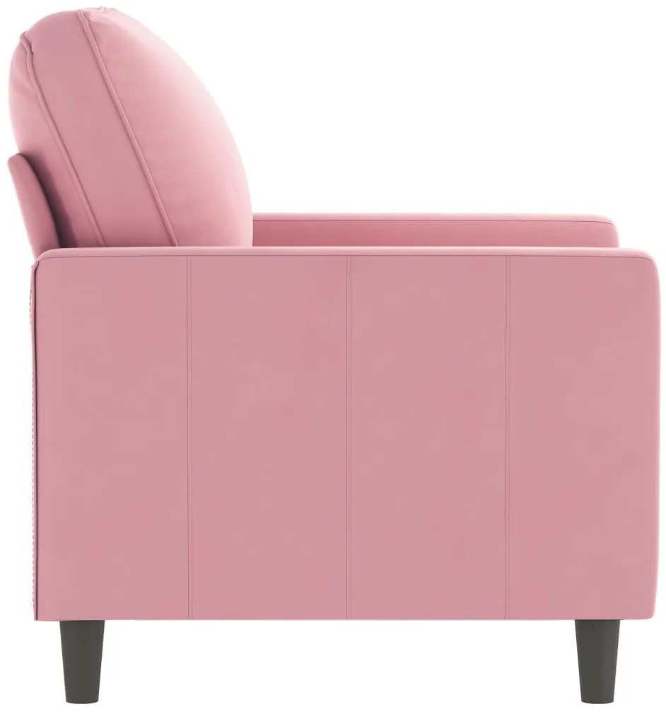 Poltrona 60 cm veludo rosa