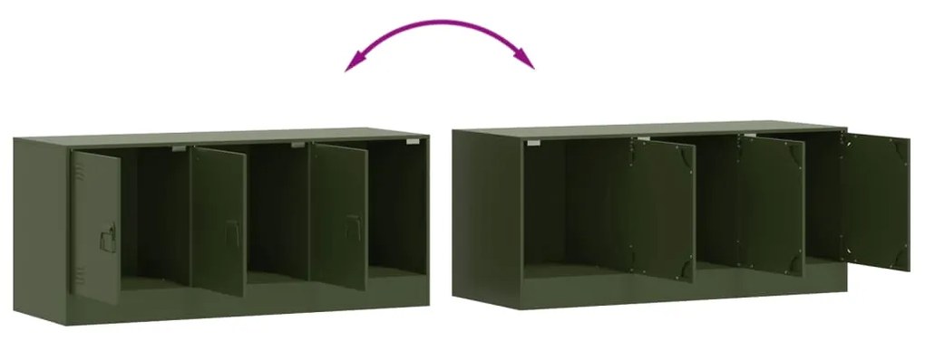 Móvel de TV 99x39x44 aço verde azeitona