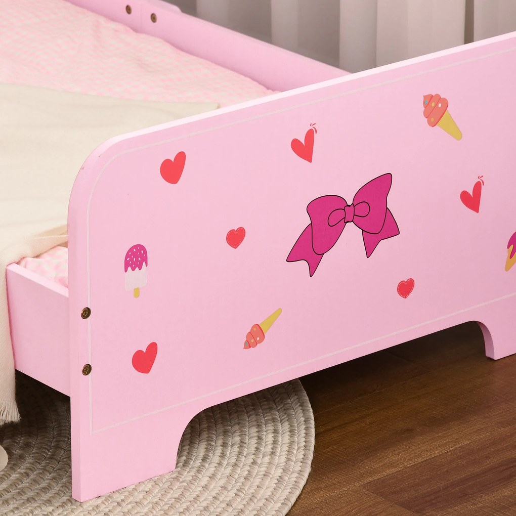 ZONEKIZ Cama para Crianças de 3-6 Anos 143x74x59cm Cama Infantil de Ma