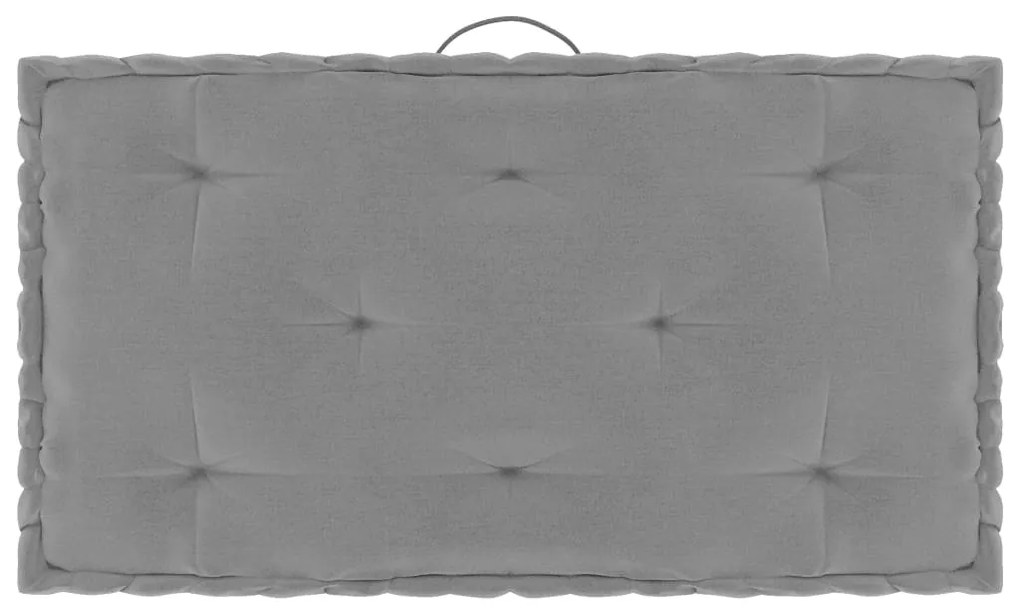 vidaXL Almofadão para móveis de paletes 73x40x7 cm algodão cinzento
