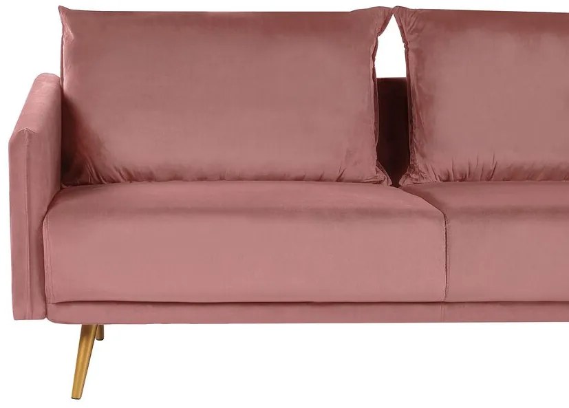 Conjunto de sofás de 5 lugares em veludo rosa MAURA Beliani