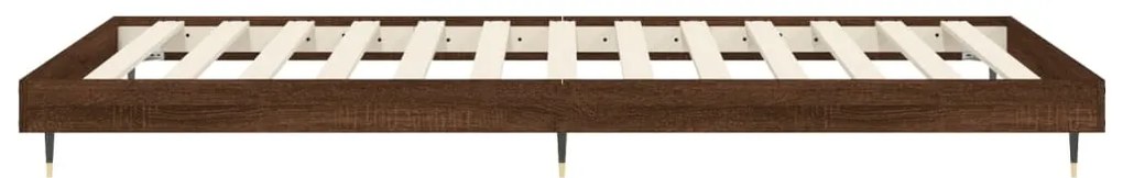 Estrutura cama s/ colchão derivados madeira carvalho castanho