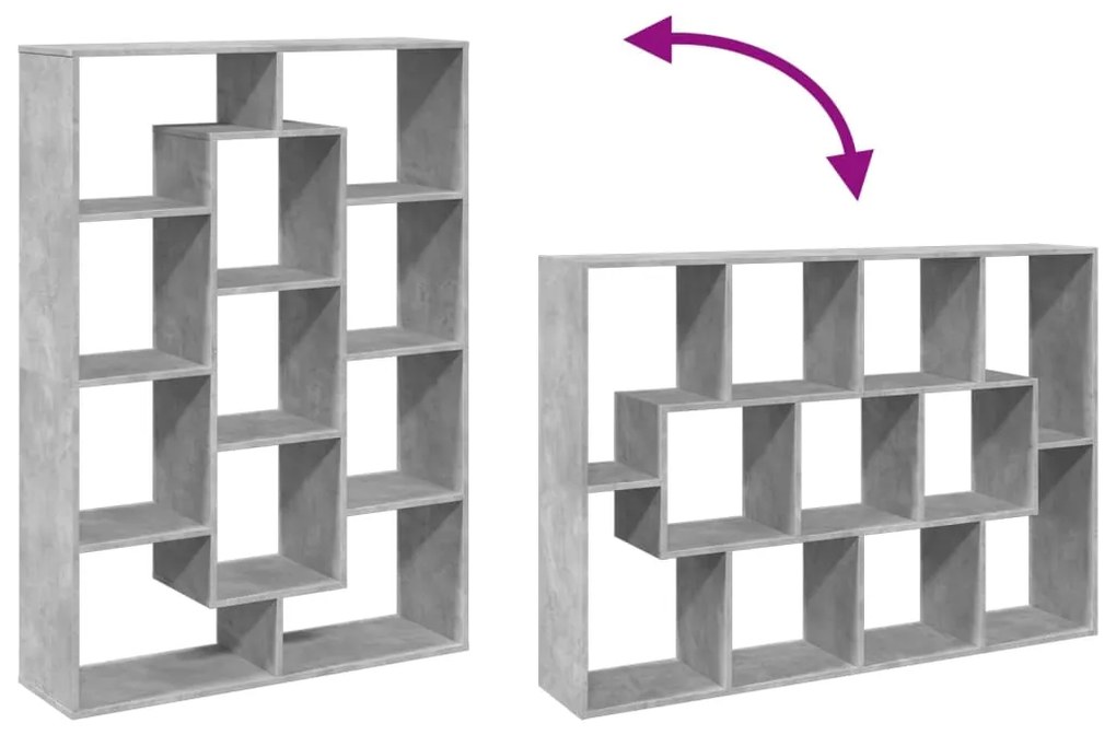 Estante 102x29x143 cm contraplacado cinzento-cimento