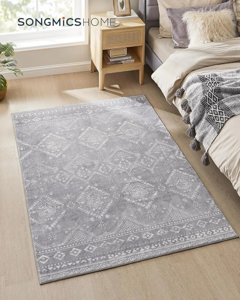 Alfombra decorativa boho para sala e quarto | SONGMICS HOME | cinzento claro | TAR027G01.
