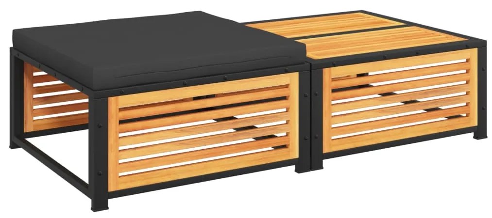 Mesa de jardim com banco madeira de acácia maciça