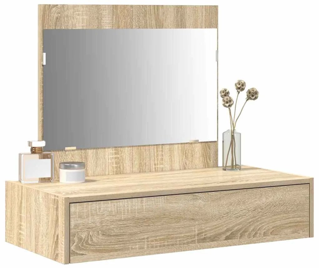 Mesa de Maquiagem Suspensa Carvalho Sonoma 83x40x70 cm