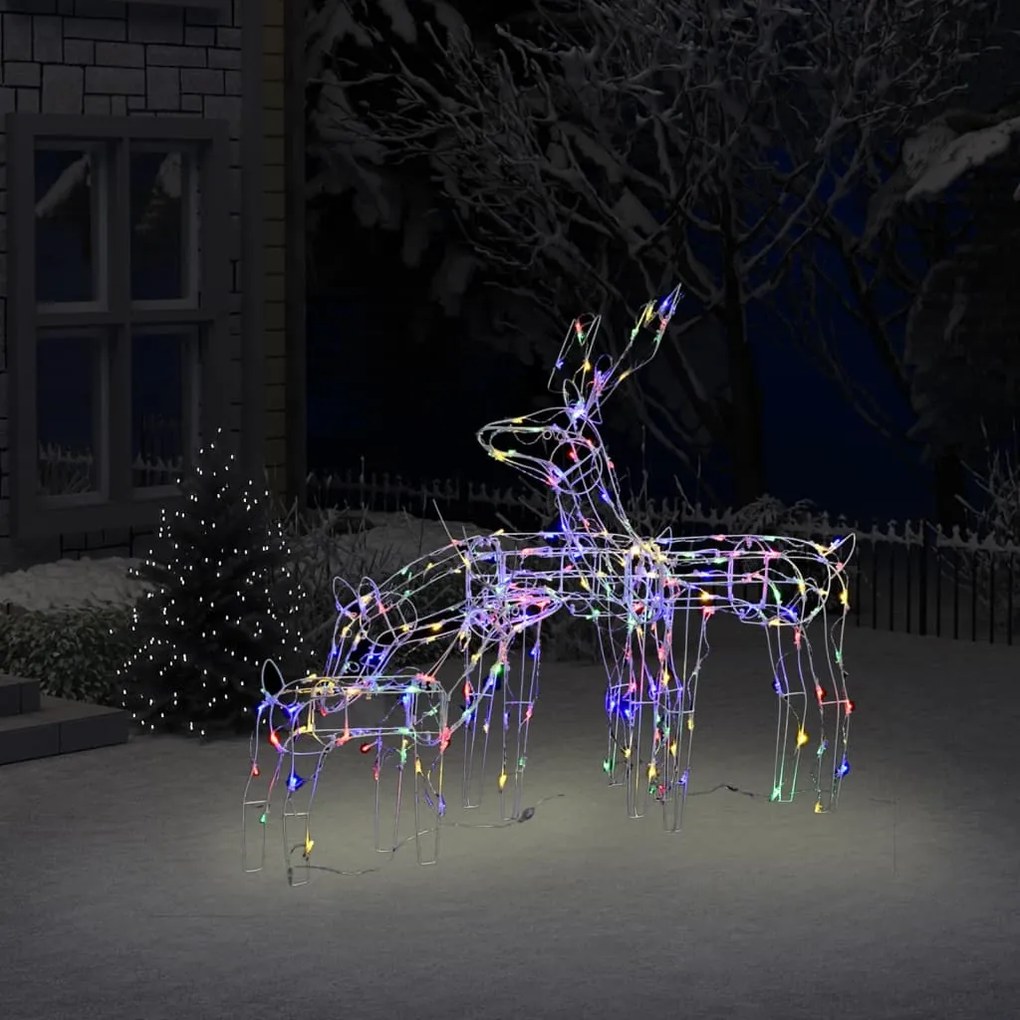 vidaXL 3 pcs iluminação de Natal renas 229 luzes LED
