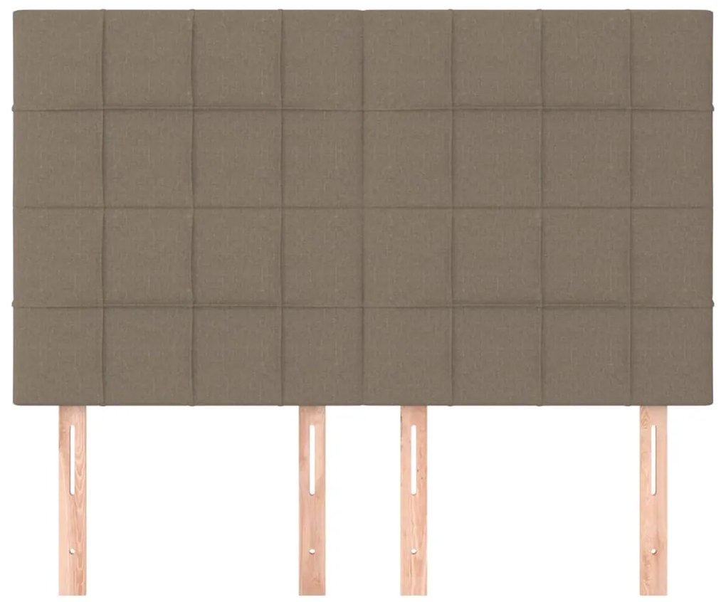 Cabeceira cama 4 pcs tecido 72x5x78/88 cm cinzento-acastanhado