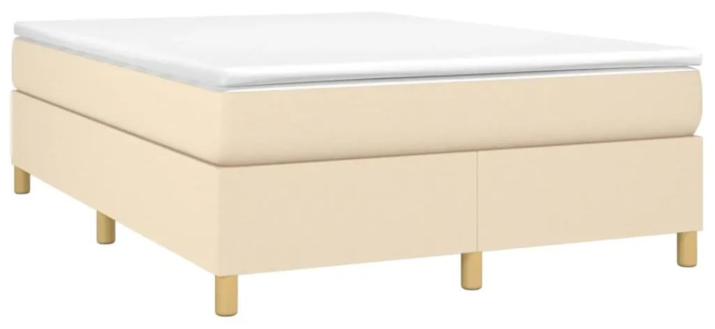 Estrutura de cama 140x190 cm tecido cor creme