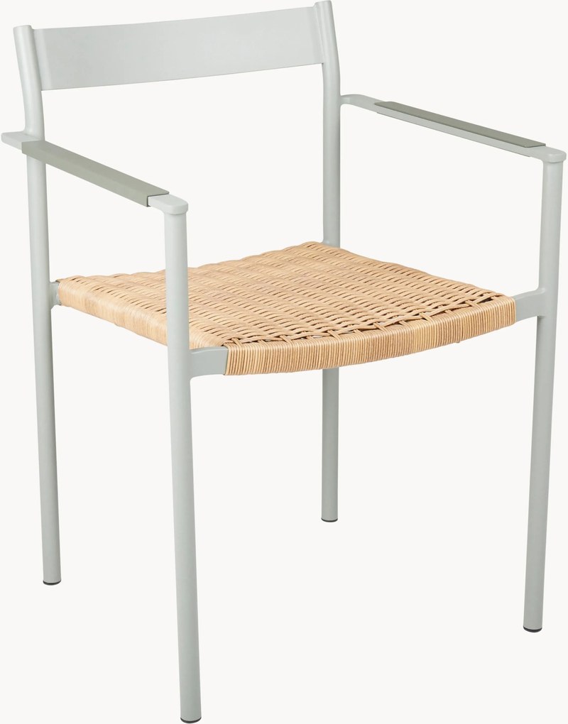 Cadeiras de jardim de braços empilháveis DK, conjunto de 2