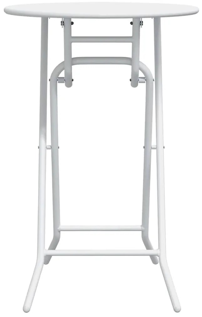 Mesa de Jardim Dobrável Branca Ø50x72 cm Aço