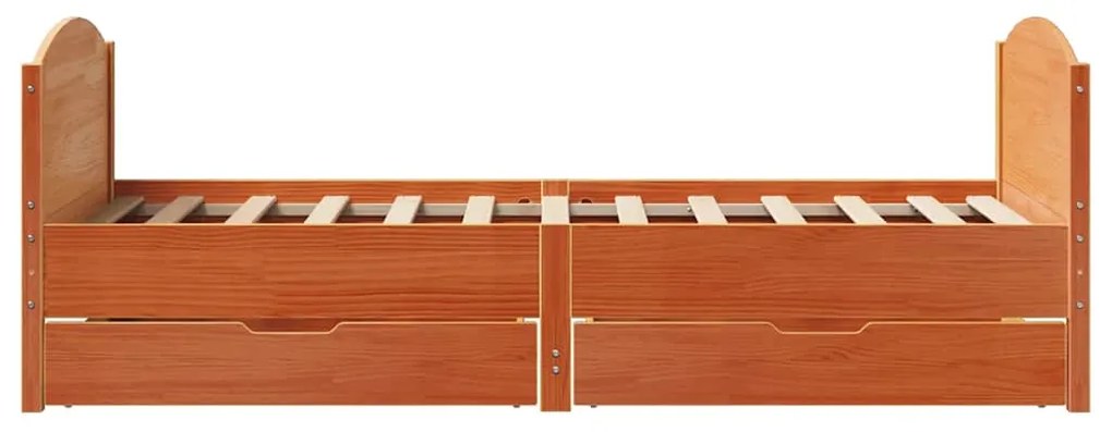 Cama sem colchão 90x190 cm madeira de pinho maciça castanho-mel