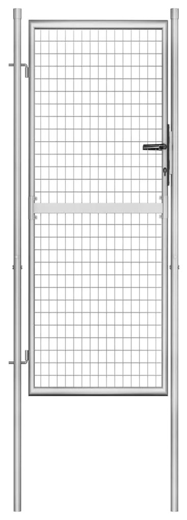 Portão de jardim em aço galvanizado 105x250 cm prateado