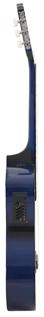 12 pcs conjunto de guitarra com equalizador e 6 cordas azul