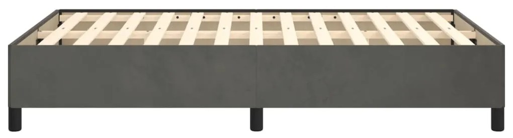 Estrutura de cama sem colchão 120x200 cm veludo cinzento-escuro