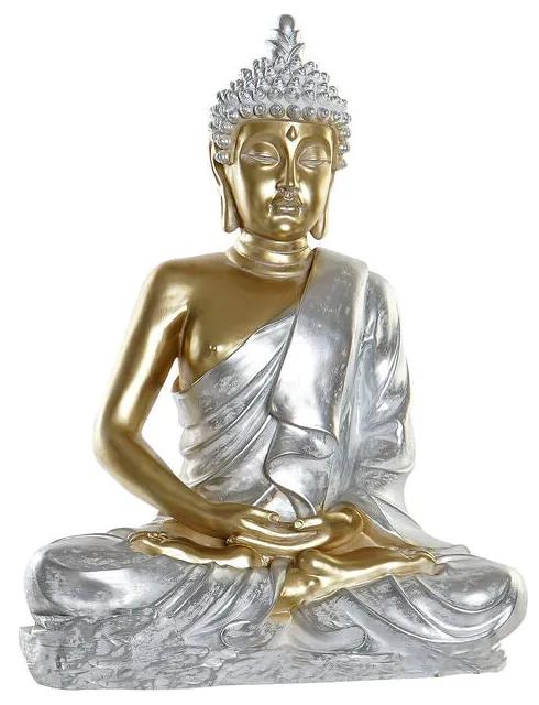 Figura Decorativa DKD Home Decor Dourado Buda Branco Resina (50 x 32 x 65 cm)