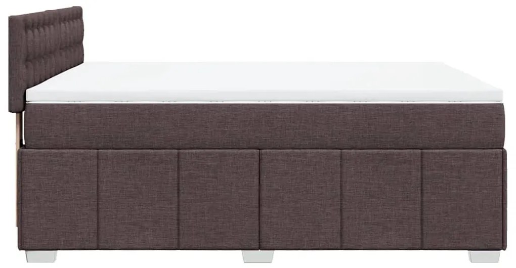 Cama com molas/colchão 140x200 cm tecido castanho-escuro