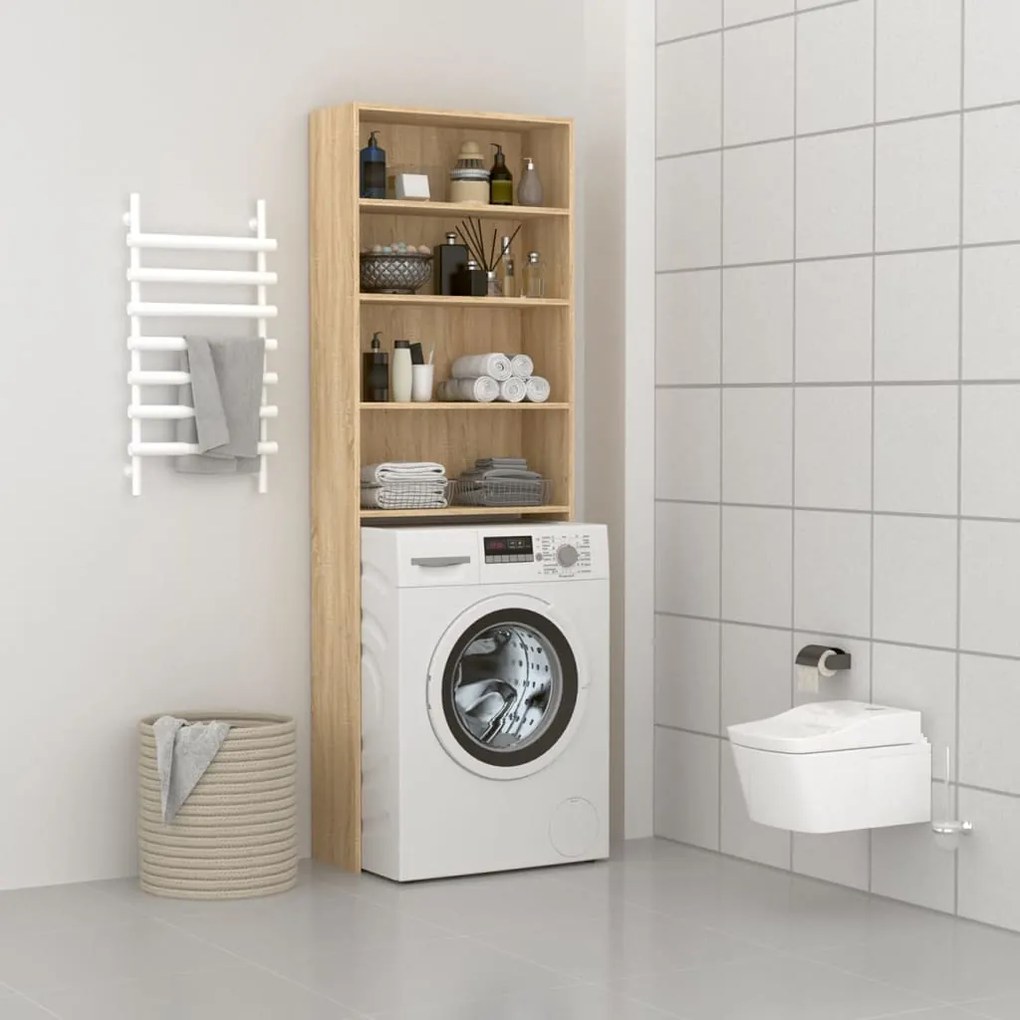 vidaXL Armário máquina lavar roupa 64x24x190 cm carvalho sonoma