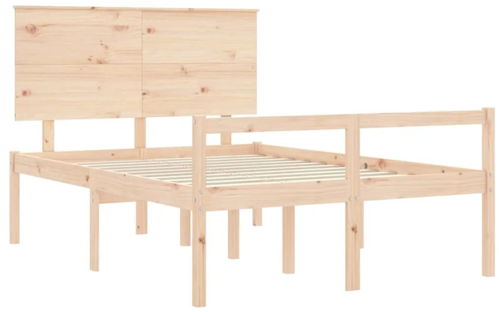Cama para idosos com cabeceira 140x190 cm madeira maciça
