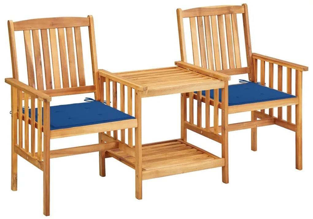 3061285 vidaXL Cadeiras de jardim c/ mesa de centro e almofadões acácia maciça
