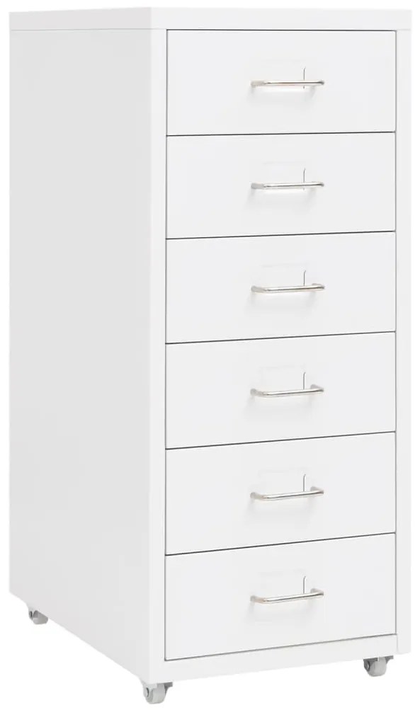 vidaXL Arquivador móvel 28x41x69 cm metal branco