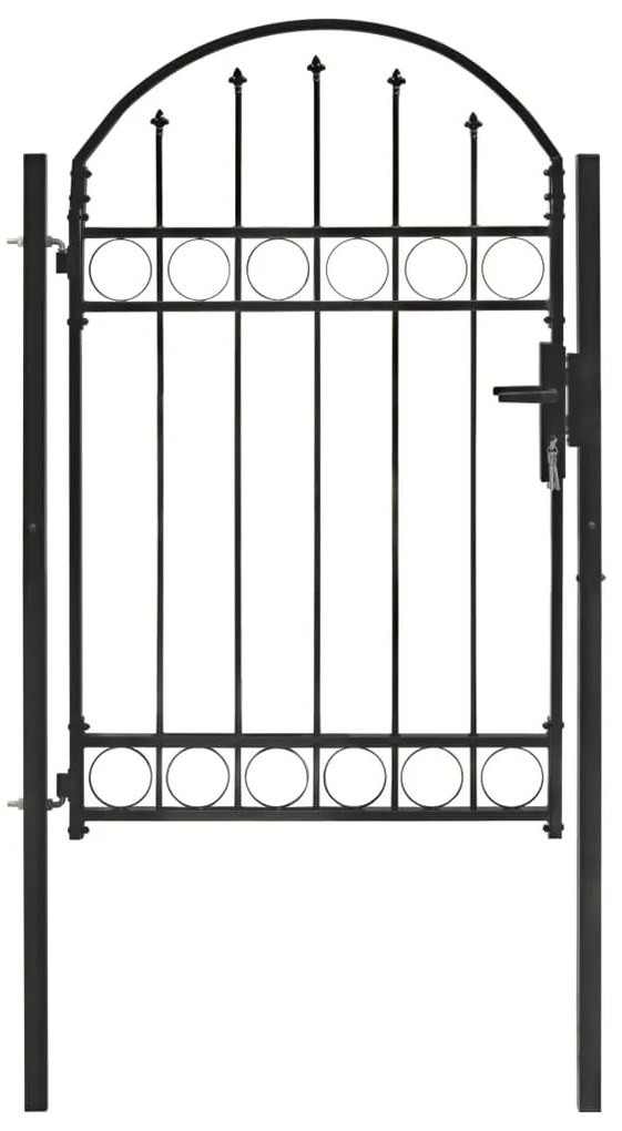 Portão para cerca com topo arqueado 100x150 cm aço preto
