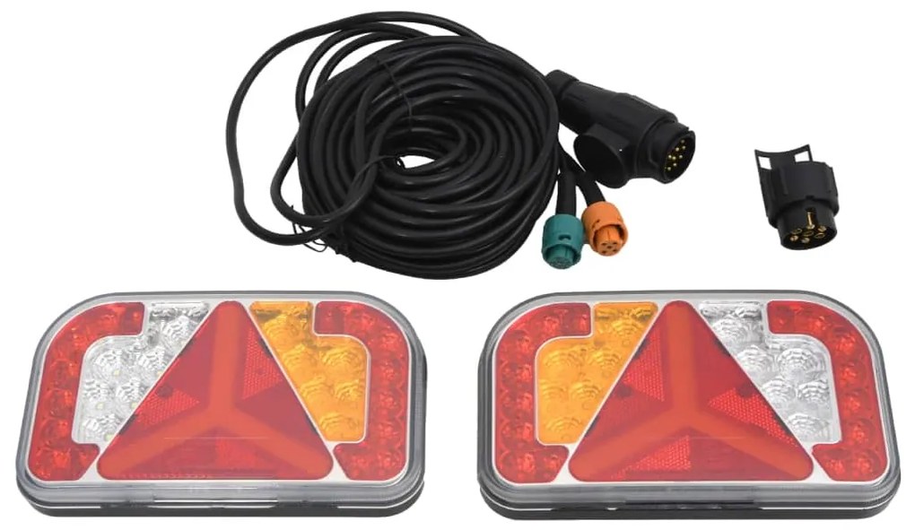 Farolins reboque 2 pcs 24x5x14,5 cm lâmpada LED 12V vermelho