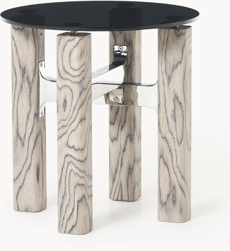 Mesa de apoio com tampo de vidro Sam