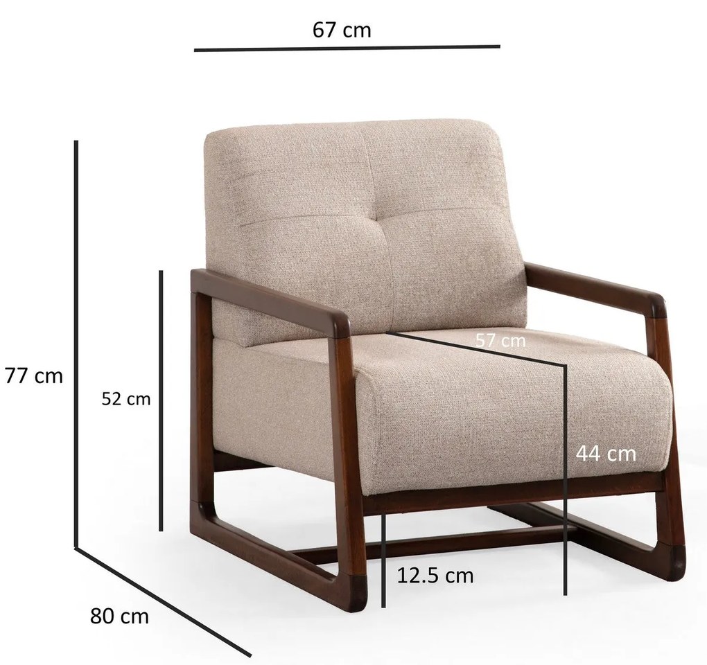Cadeira Wing Athena – Bege – 80x67x77 cm