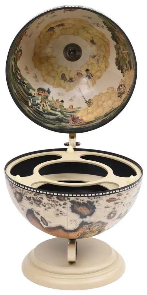 Garrafeira de mesa em forma de globo madeira de eucalipto branco