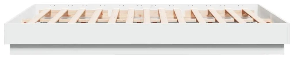 Estrutura de cama com luzes LED 140x200 cm branco