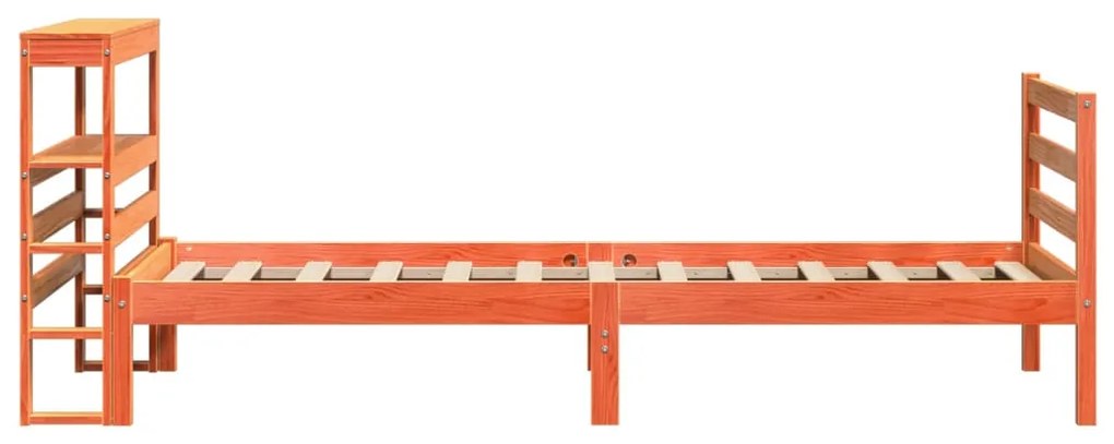 Cama sem colchão 75x190 cm madeira de pinho maciça castanho-mel