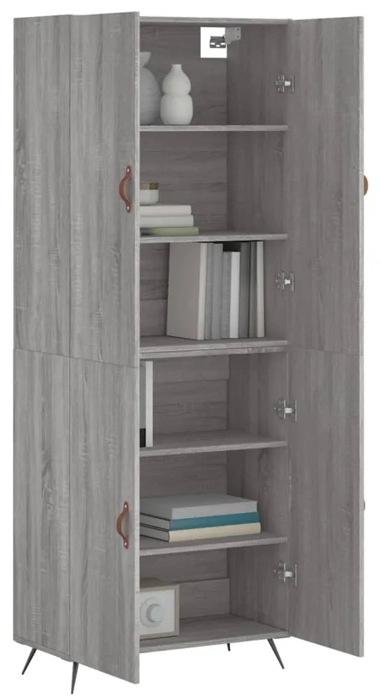 Armário alto 69,5x34x180 cm derivados de madeira sonoma cinza