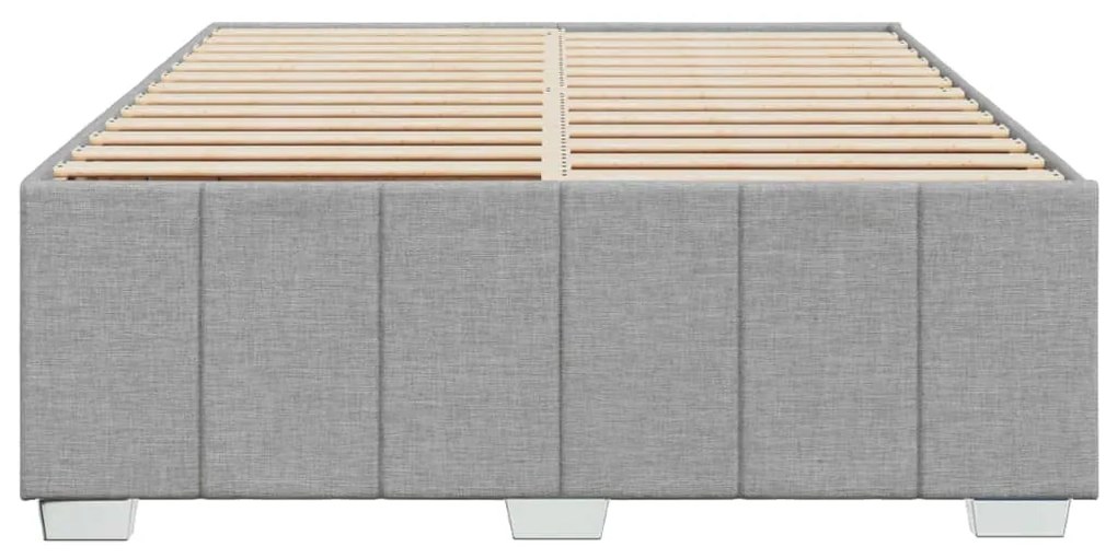 Estrutura de cama sem colchão 140x190 cm tecido cinzento-claro