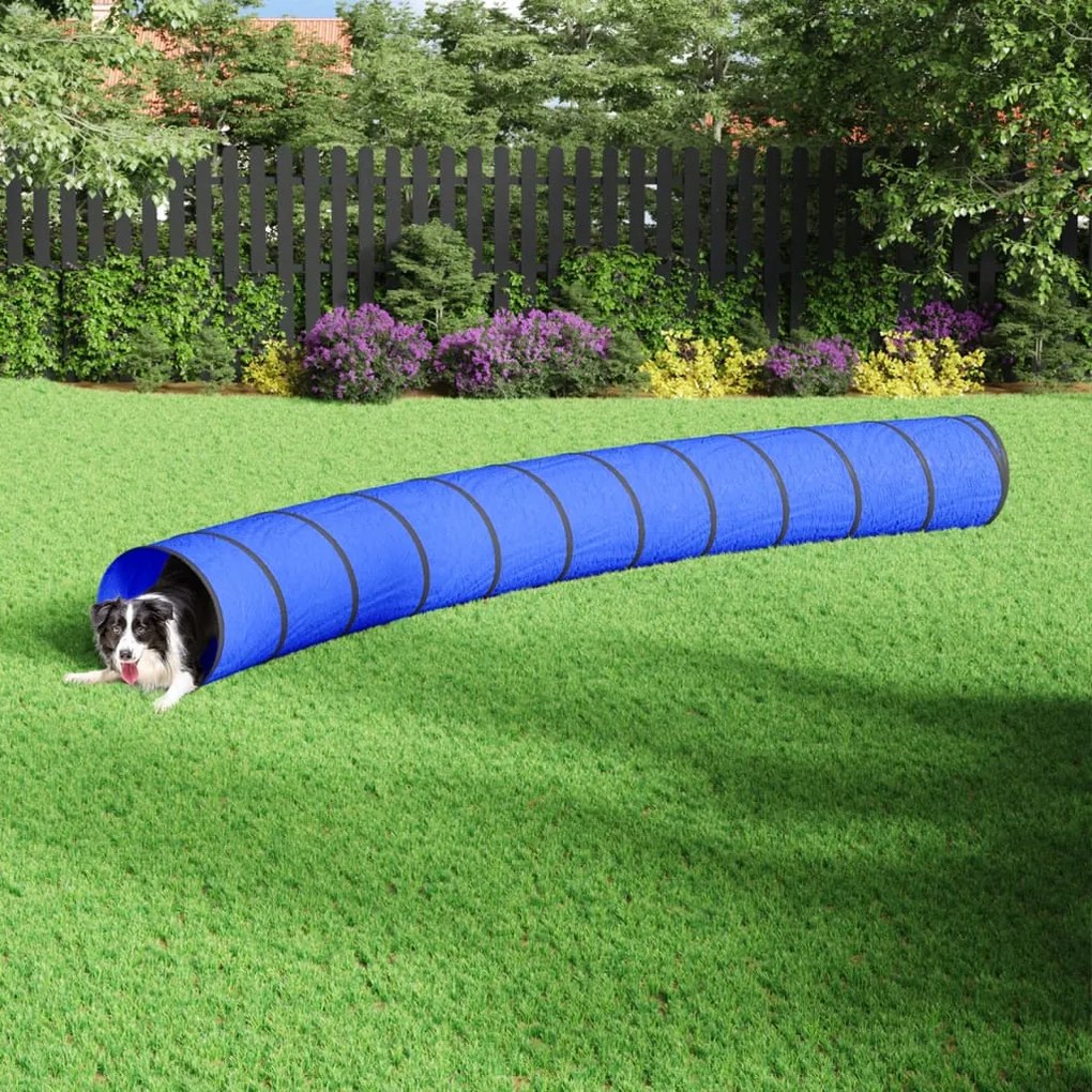 vidaXL Túnel para cães Ø 55x500 cm poliéster azul