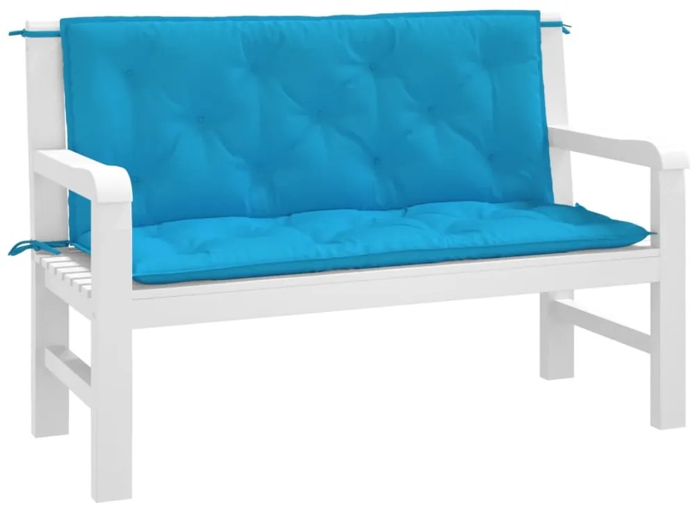 Almofadões banco jardim 2 pcs tecido oxford azul-claro