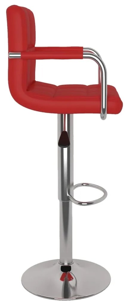 Bancos de bar 2 pcs couro artificial vermelho tinto