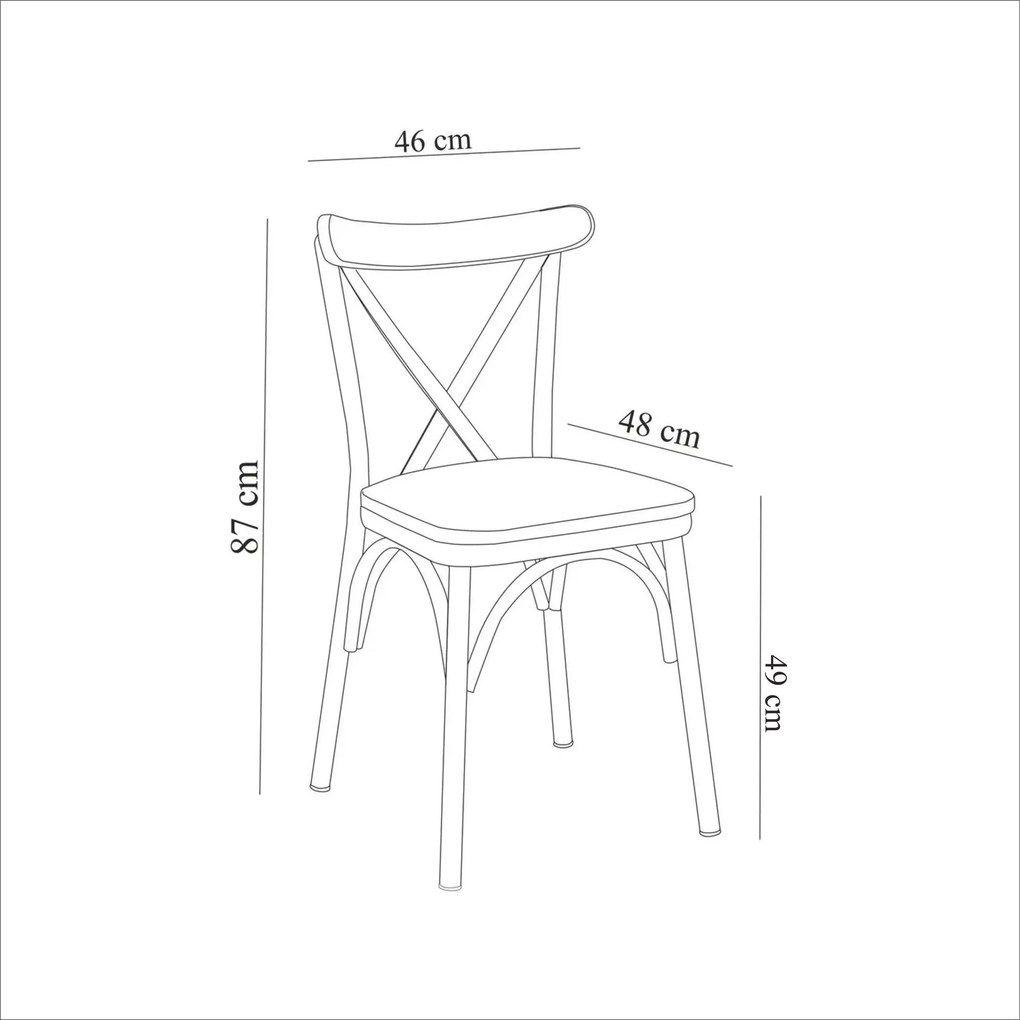Conjunto de Mesa e Cadeiras Oliver – Preto – Mesa: 70x77x70 cm, Cadeir