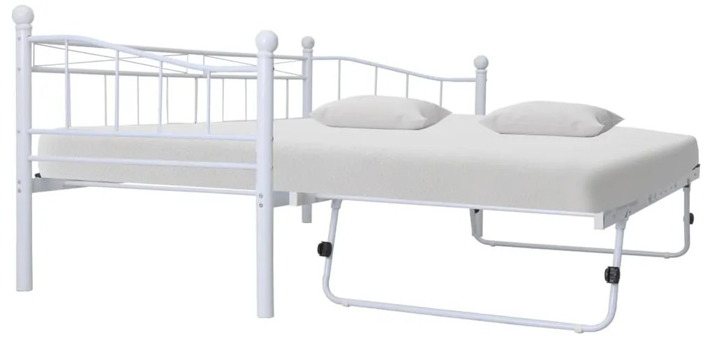 Estrutura de cama em aço 180x200/90x200 cm branco