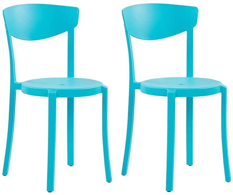 Conjunto de 2 cadeiras de jantar azuis VIESTE Beliani