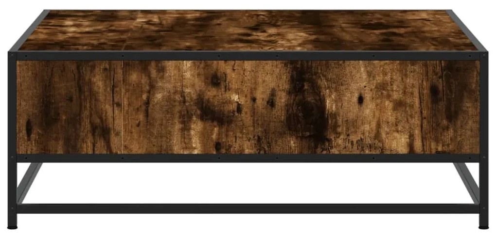 Mesa de centro 80x80x30 cm deriv. madeira/metal carvalho fumado