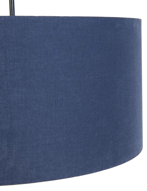 Candeeiro de suspensão moderno preto com cúpula azul antigo 50 cm - Combi 1 Moderno