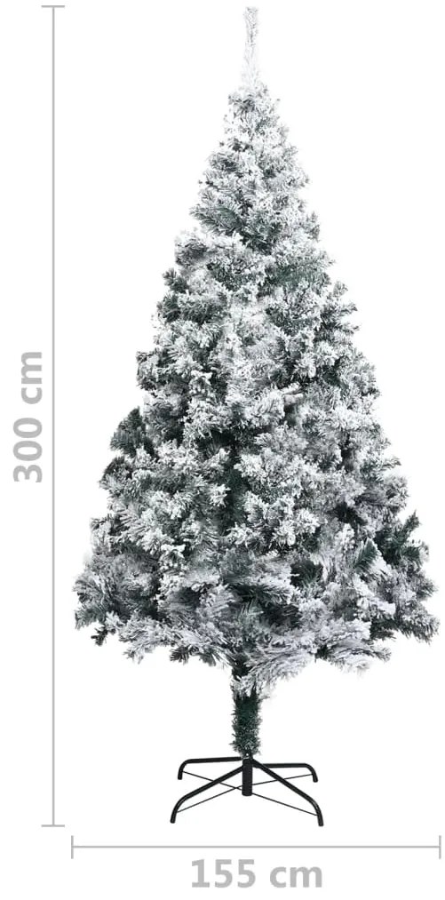 Árvore de Natal artificial com flocos de neve 300 cm PVC verde