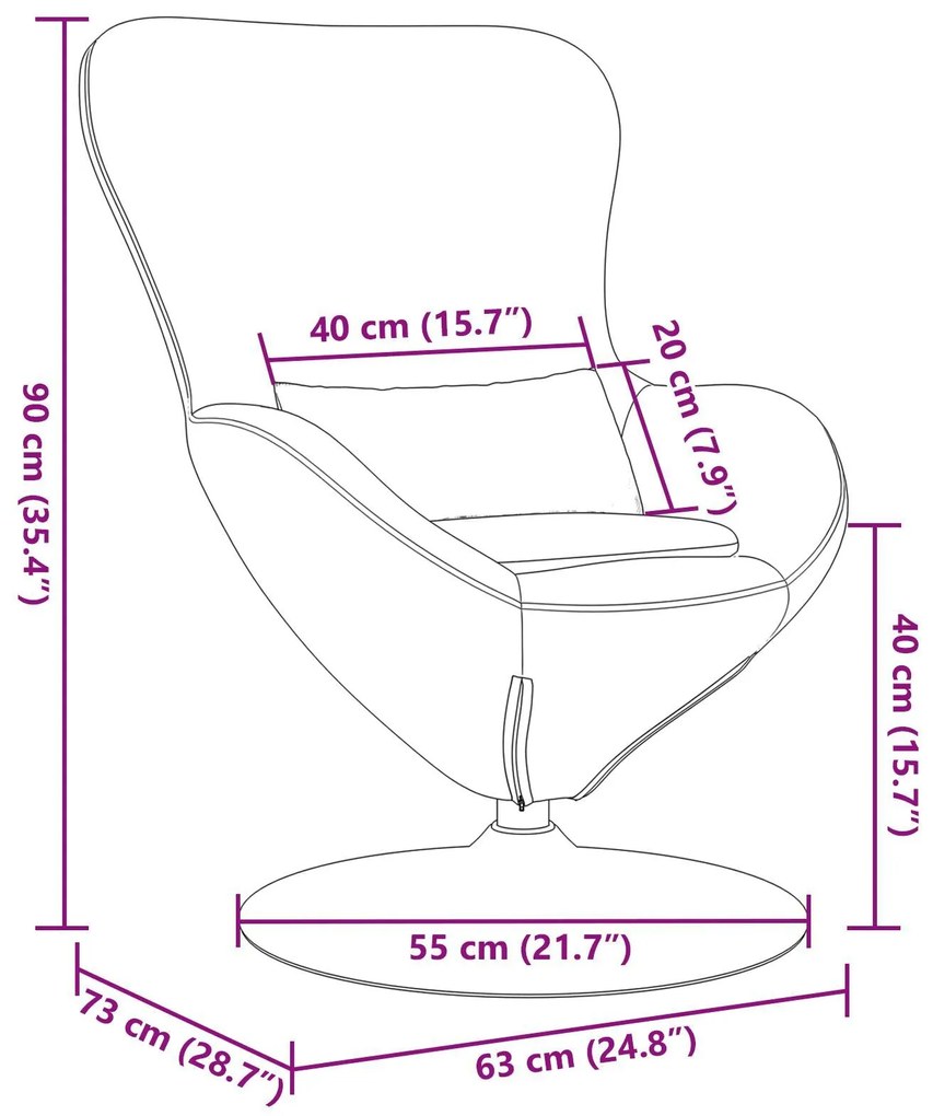 Cadeira de Ovo vidaXL em Tecido Taupe