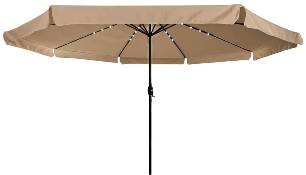 Guarda-Sol com Luzes LED 395x245 cm Taupe